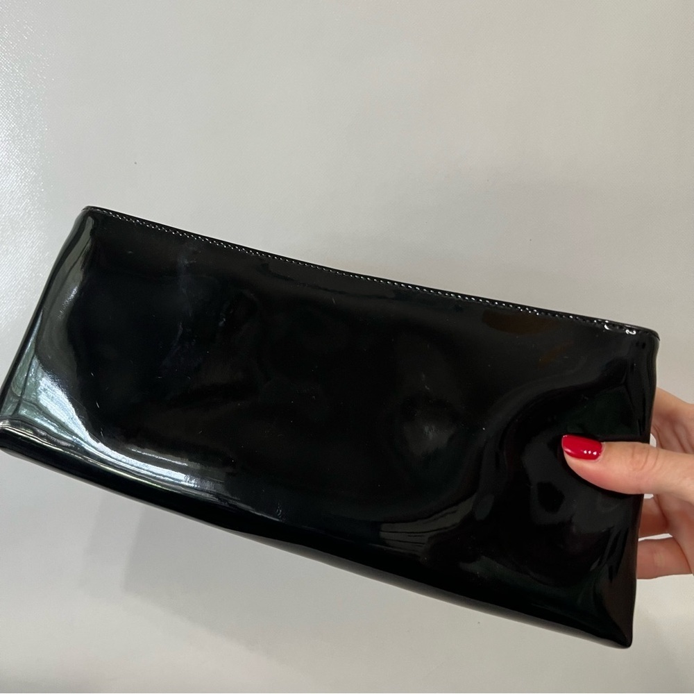 Antonio Melani Black Patent Clutch Bag
